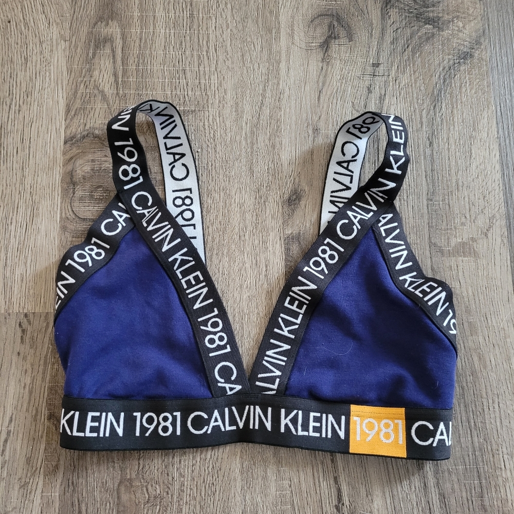 Calvin Klein Blue and Black Bra